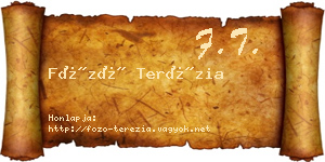 Főző Terézia névjegykártya